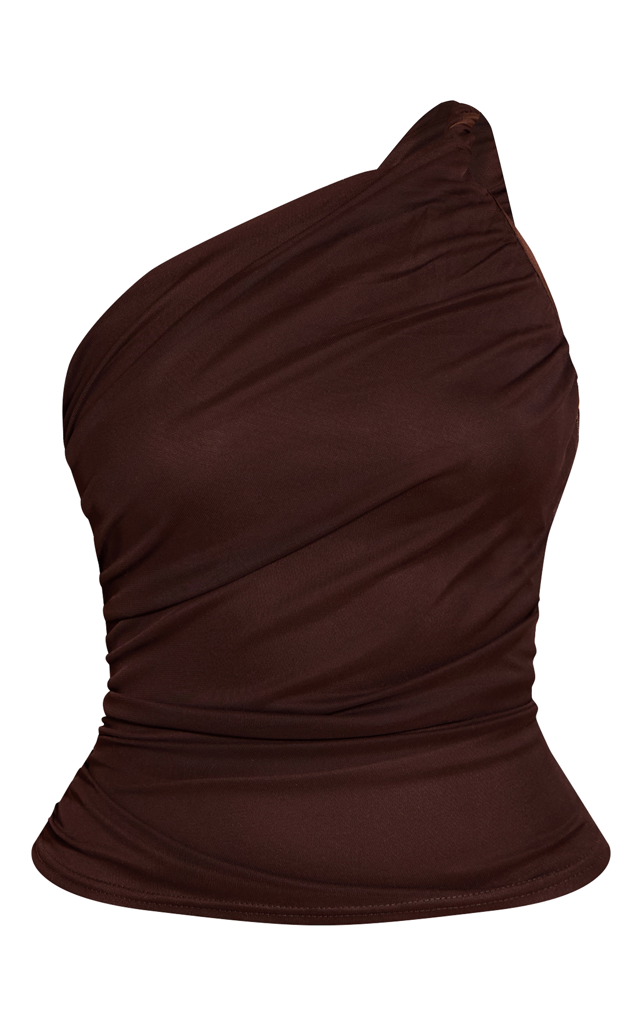 Dark Brown Mesh Asymmetric Long Top image 5