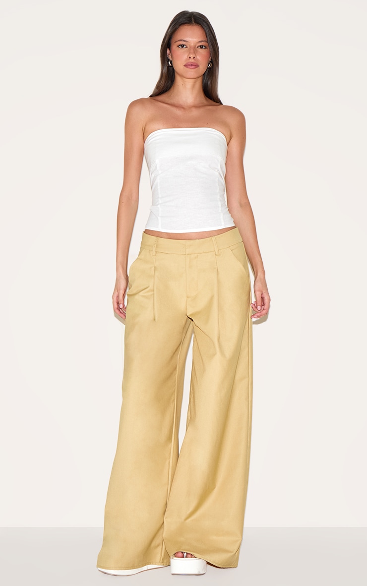 White Linen Look Foldover Bandeau image 3