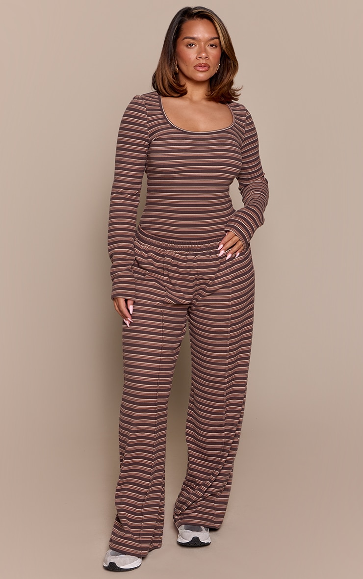 Shape Chocolate Striped Long Sleeve Bodysuit image 3