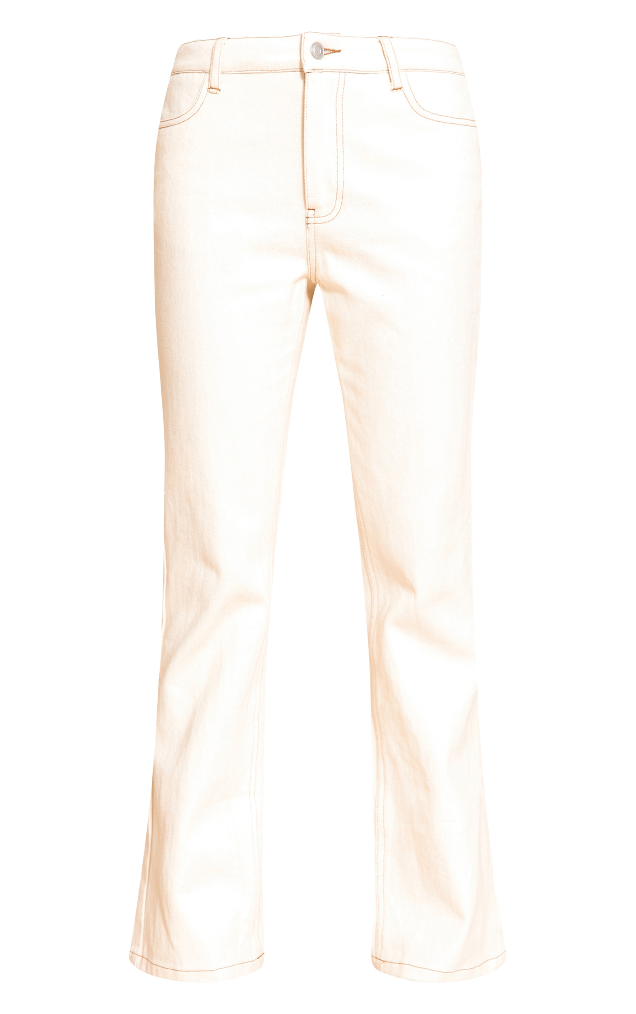 Ecru Mid Rise Wide Leg Jeans image 5