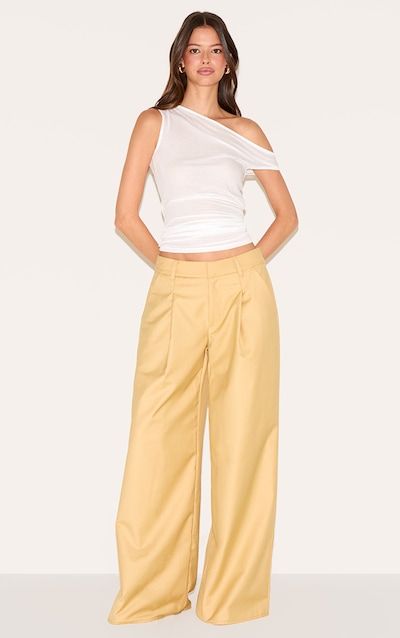 Butterscotch Woven Double Pleat Wide Leg Pants