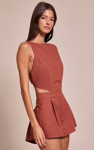 Burnt Orange Cut Out Playsuit