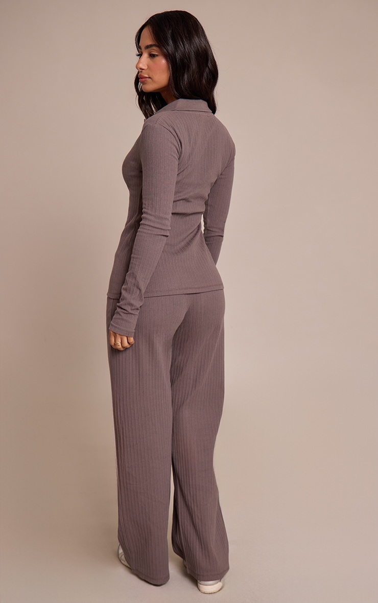 Petite Pantalon côtelé taupe à cordons ajustables sur la taille image 3