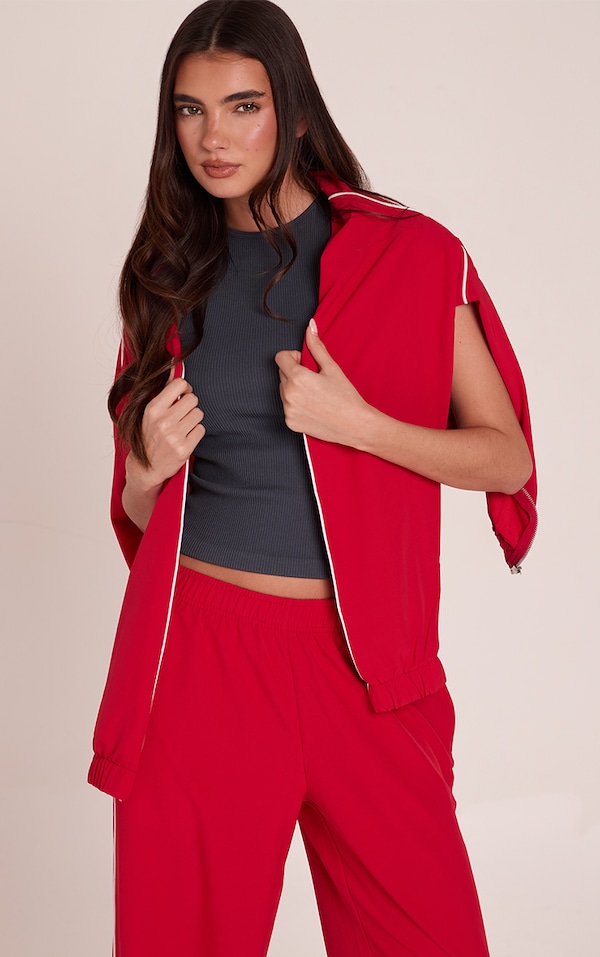 Navy Contour Rib Crew Neck Fitted Vest Top