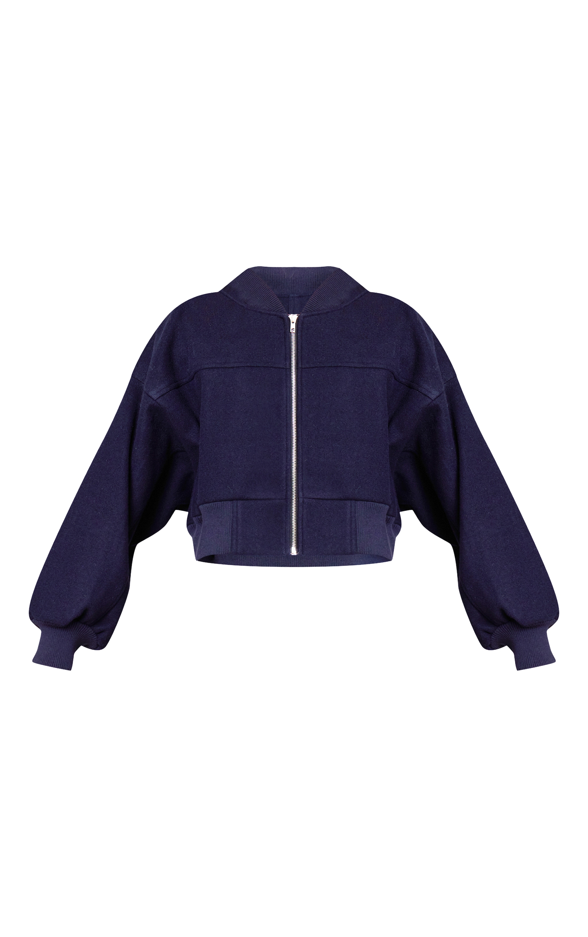 Veste bomber courte à manches froncées bleu marine image 5