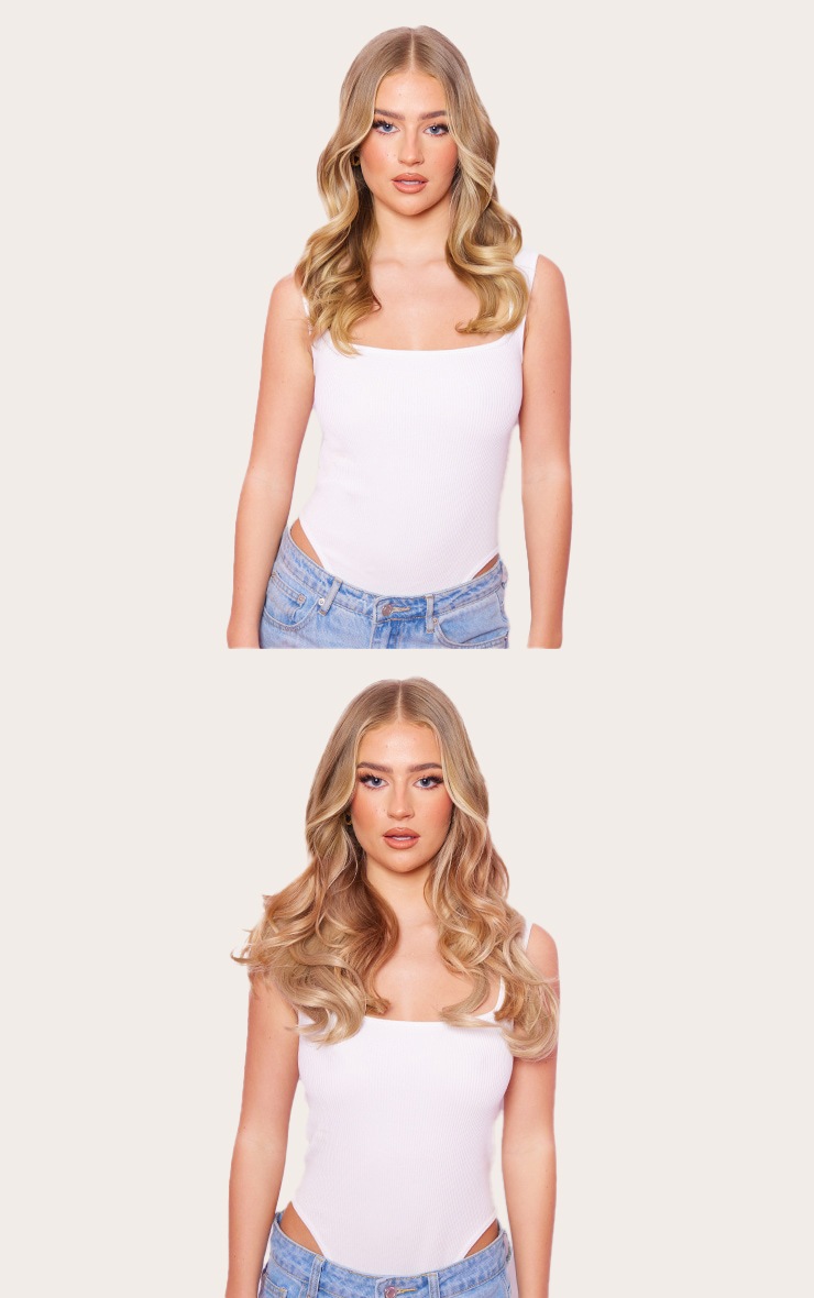 Lullabellz Thick 16` 1 Piece Curly Clip In Extensions California Blonde image 3