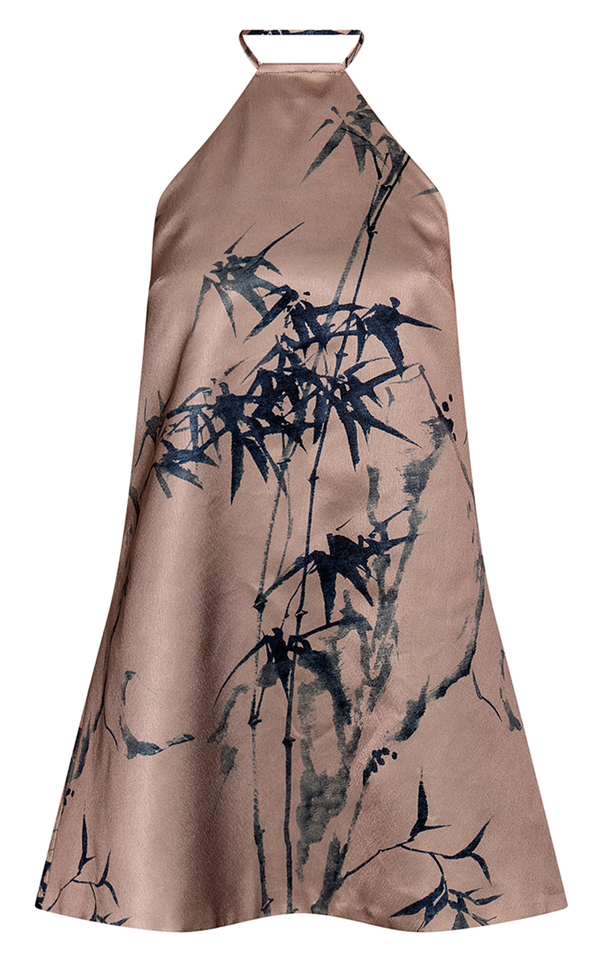 Stone Printed Satin Halterneck Strap A-line Shift Dress image 5