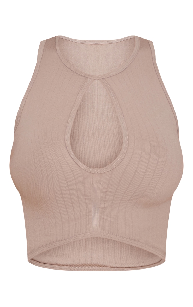 Stone Wide Contour Rib Twist Front Crop Top image 5