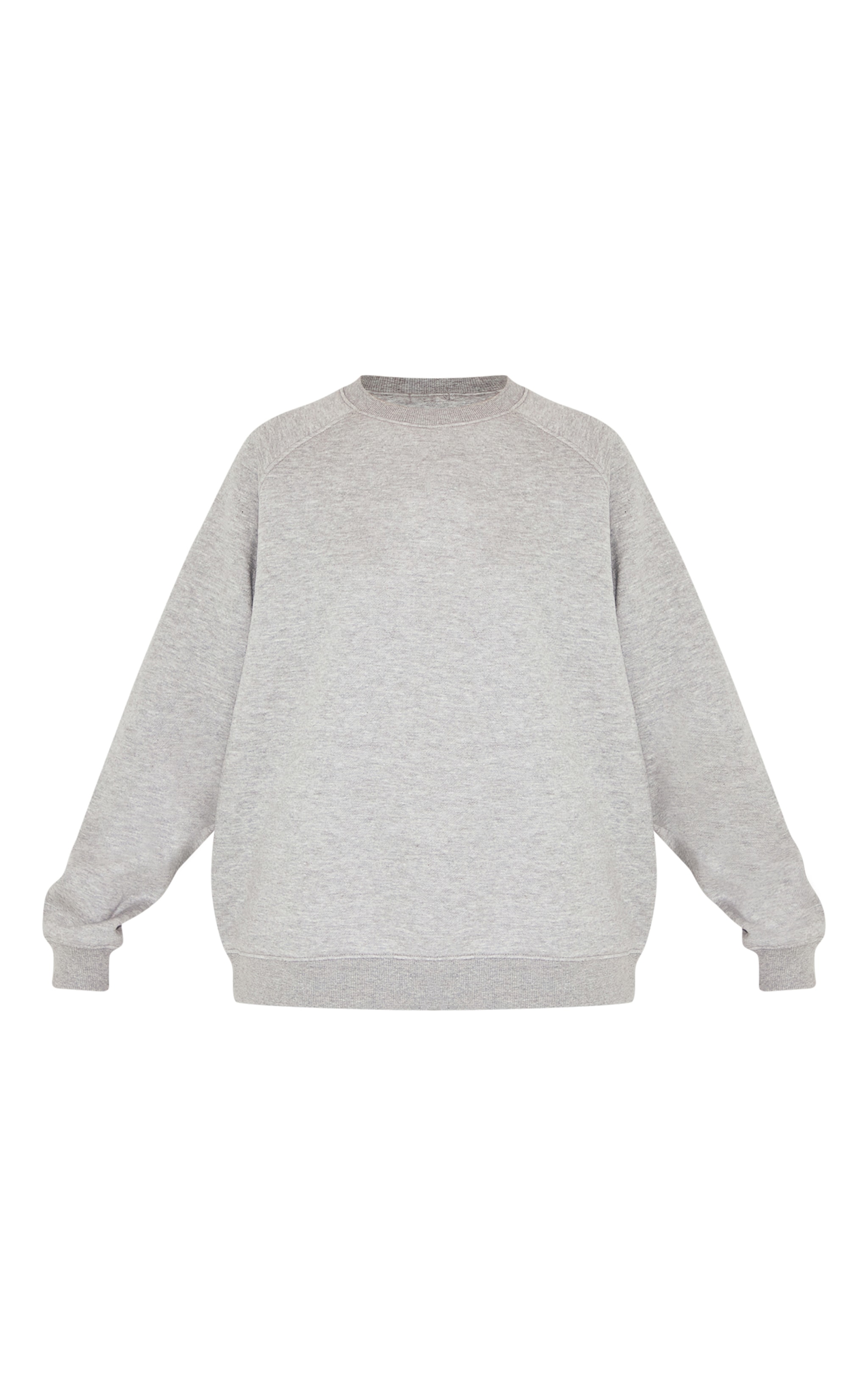 Ash Grey Panelled Rib Detail Oversized Sweatshirt image 5