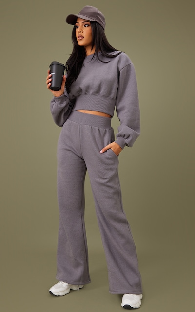 Tall Steel Blue High Waist Wide Leg Sweatpant