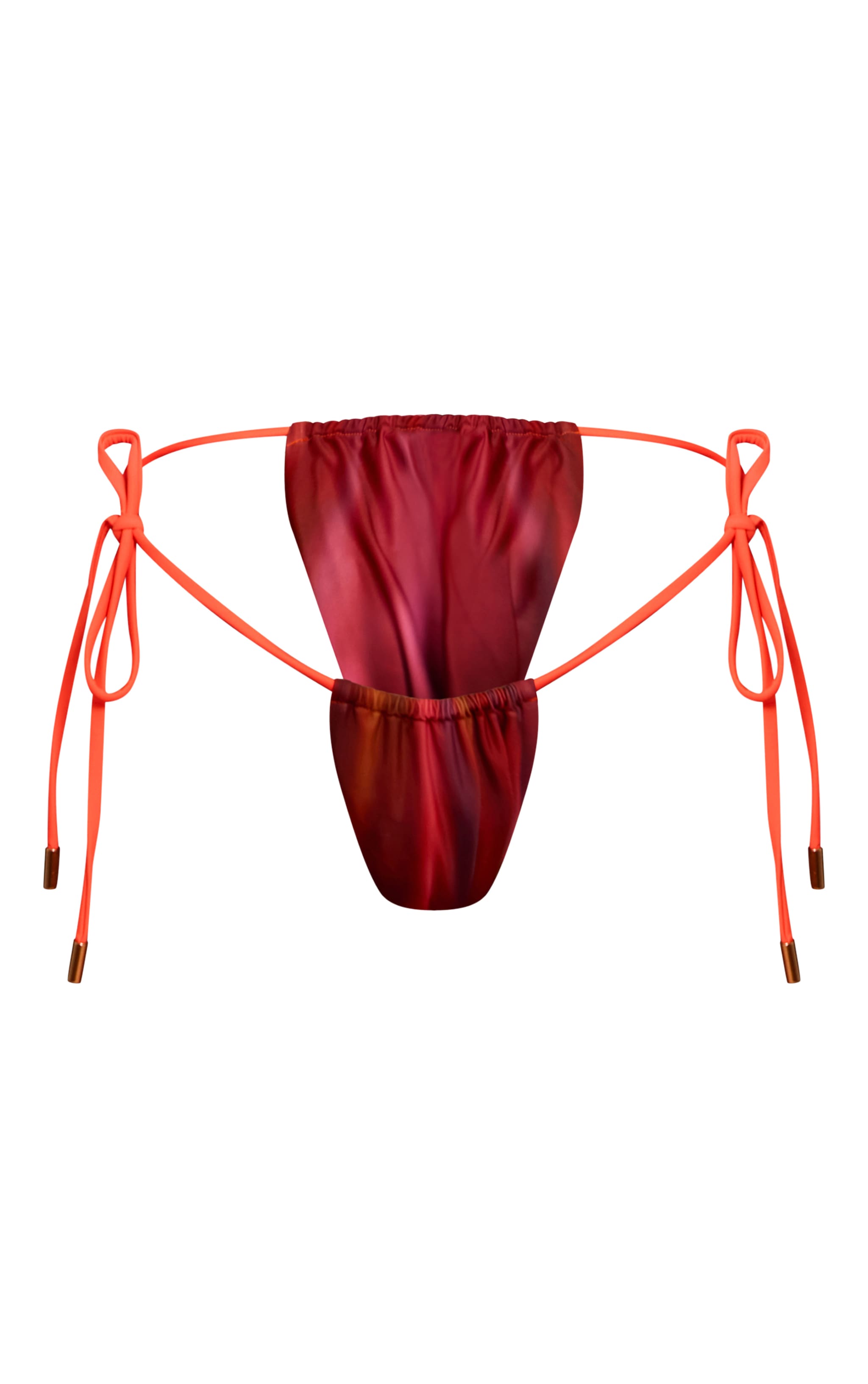 Purple Ombre Print Ruched Tie Side Bikini Bottoms image 5