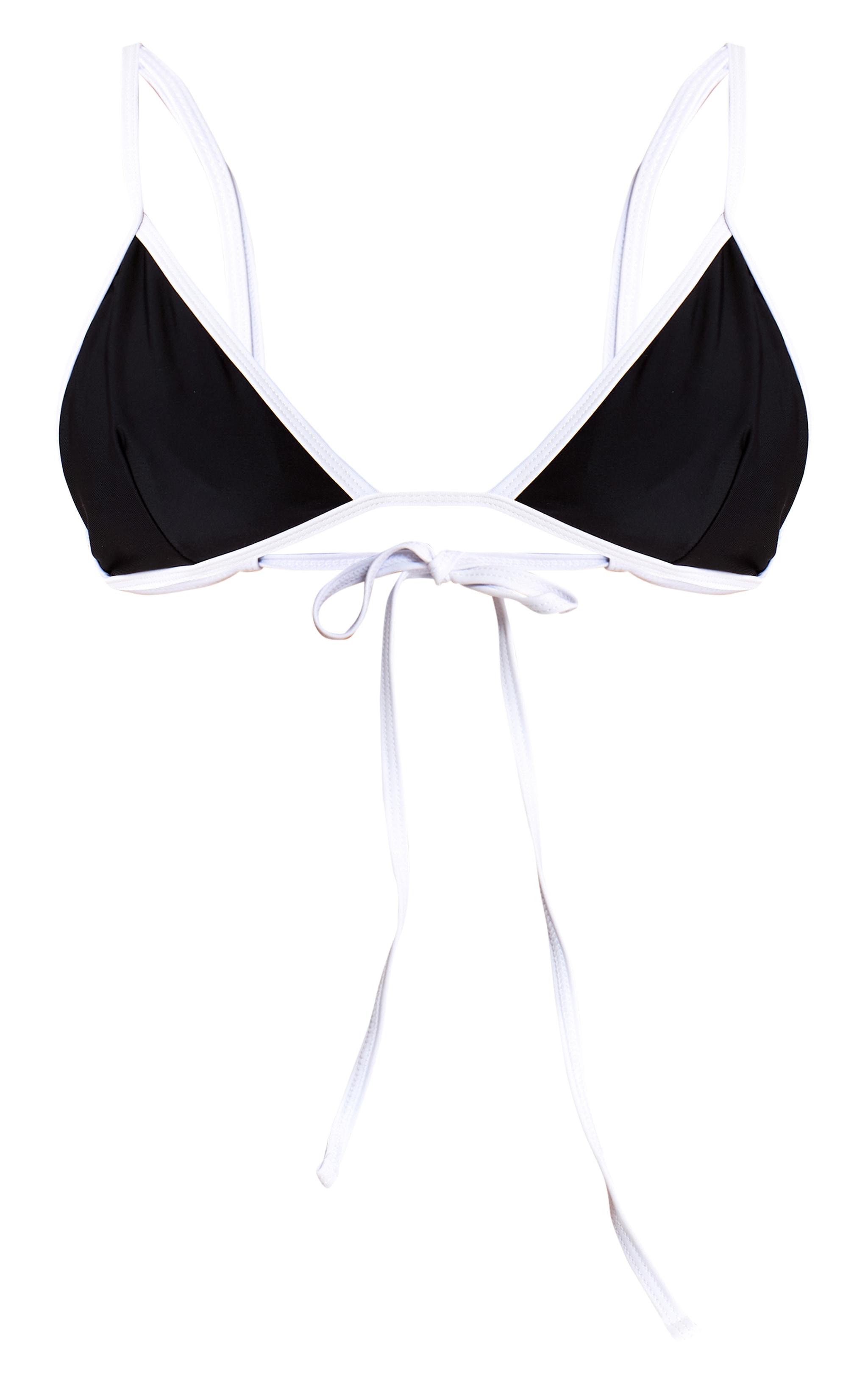 Haut de maillot de bain triangle noir à lisérés contastants image 5