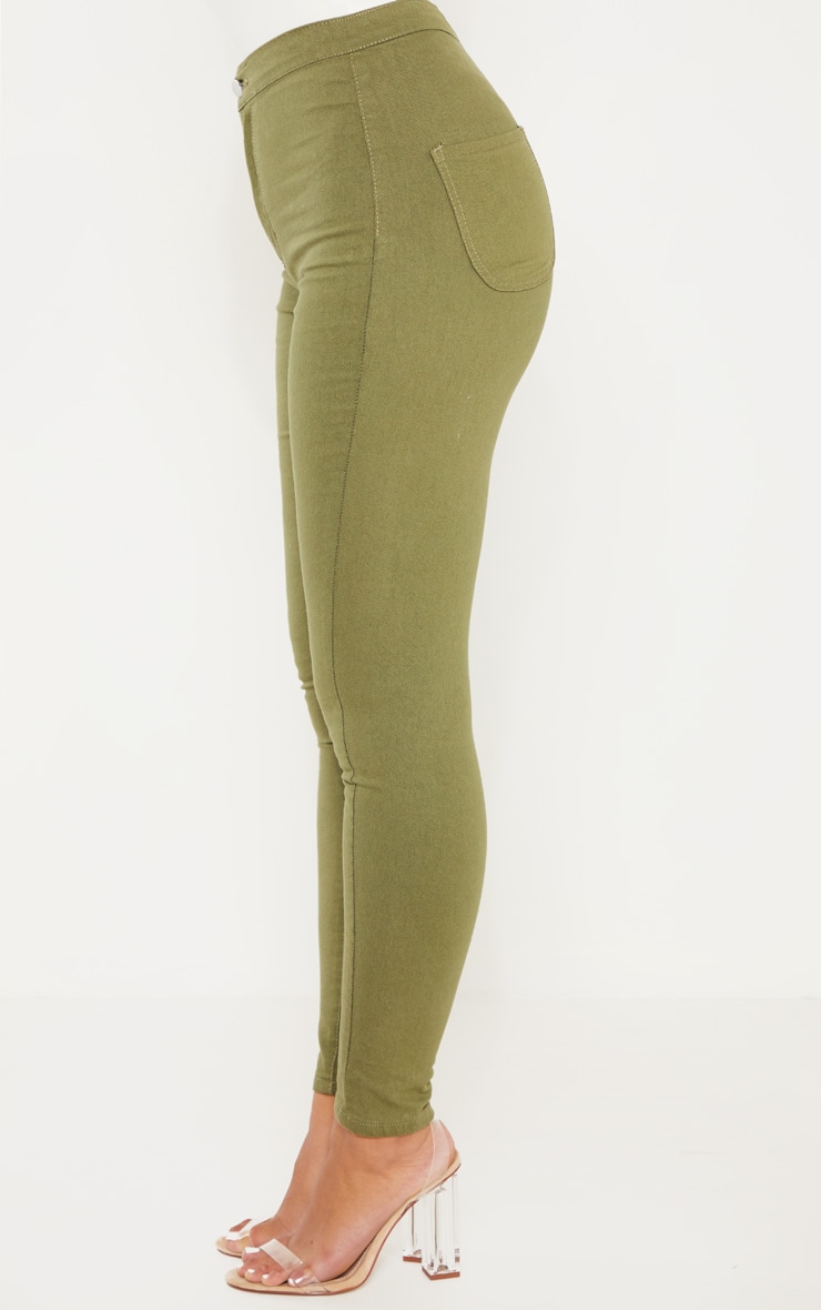 Khaki Denim Jegging Denim PrettyLittleThing USA