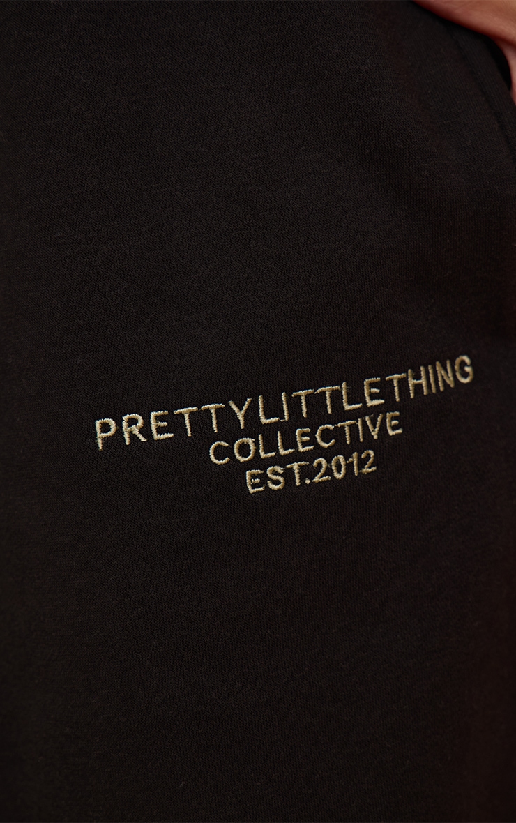 PRETTYLITTLETHING Black Print Cuffed Sweatpants image 4