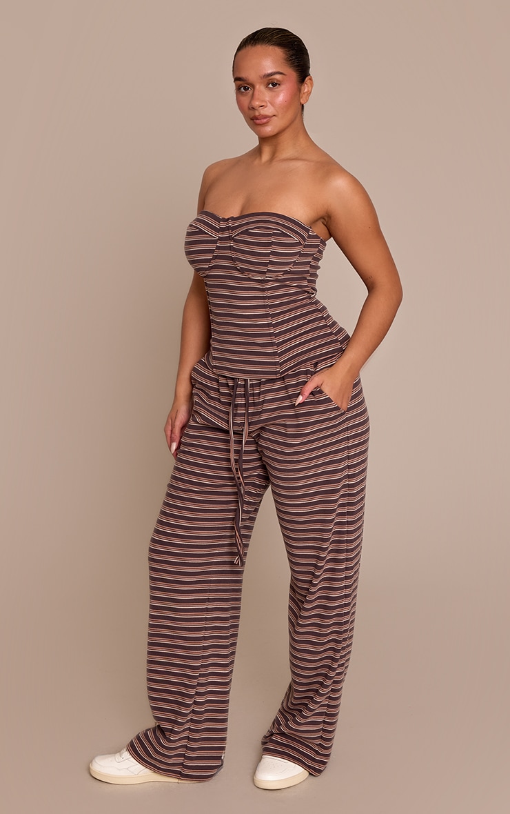 Shape Chocolate Striped Wide Leg Joggers image 2