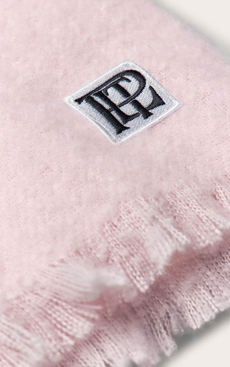 PLT Écharpe en maille tricot brossée rose tendre image 2