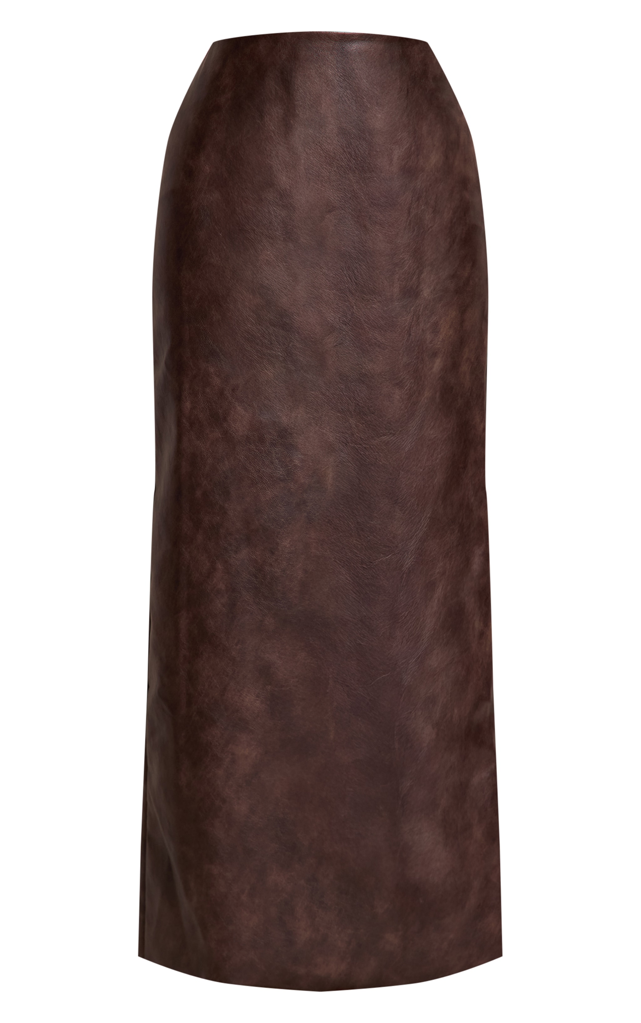 Petite Chocolate Faux Leather Maxi Skirt  image 5