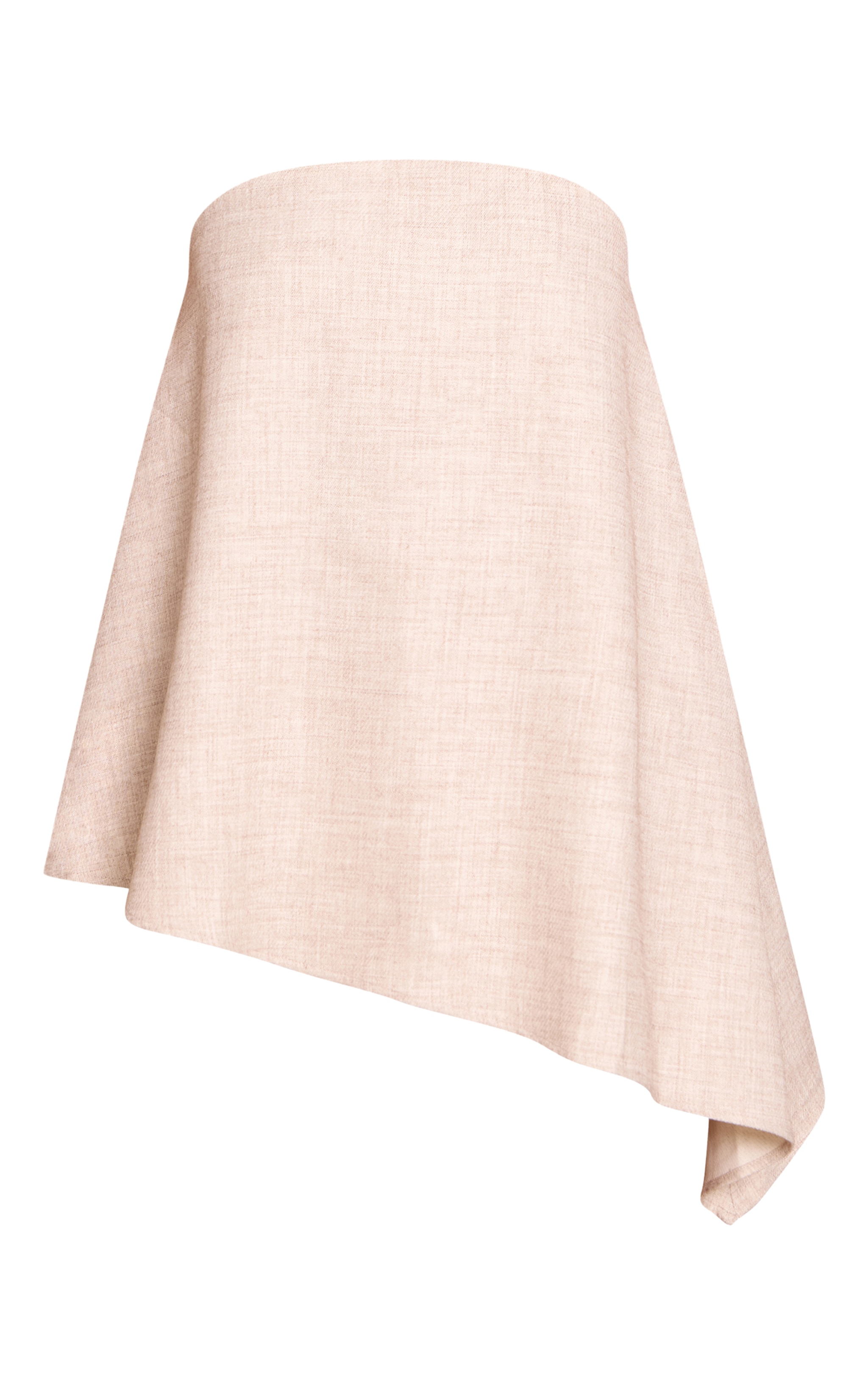 Sand Marl Woven Bandeau Asymmetric Hem Long Top image 5