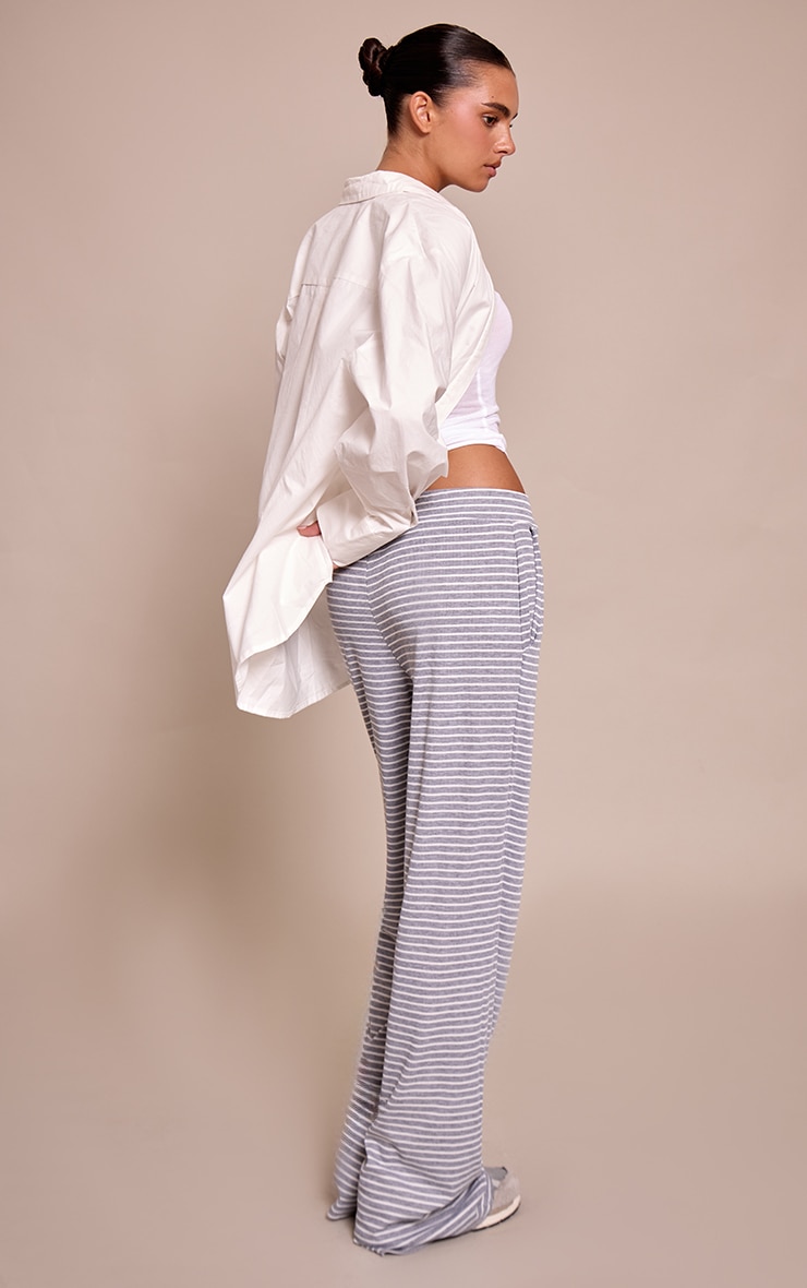 Grey Marl Boyfriend Style Wide Leg Pant image 3