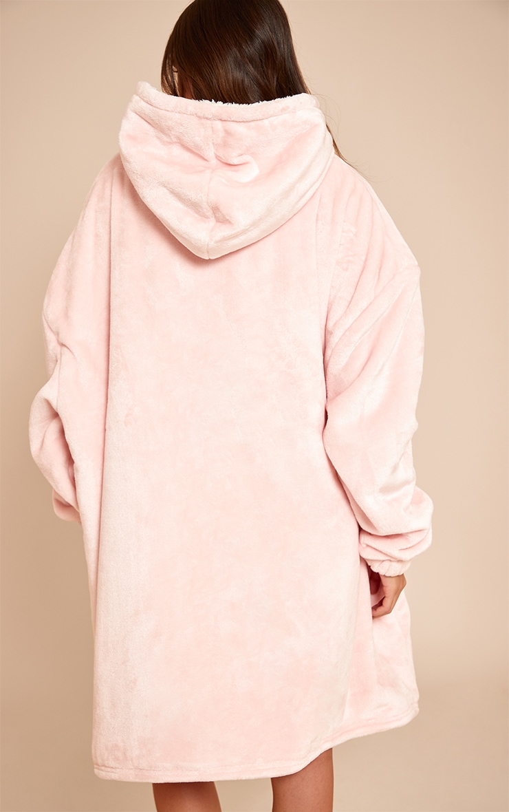Pink Fleece Lined Hooded Oodie image 2