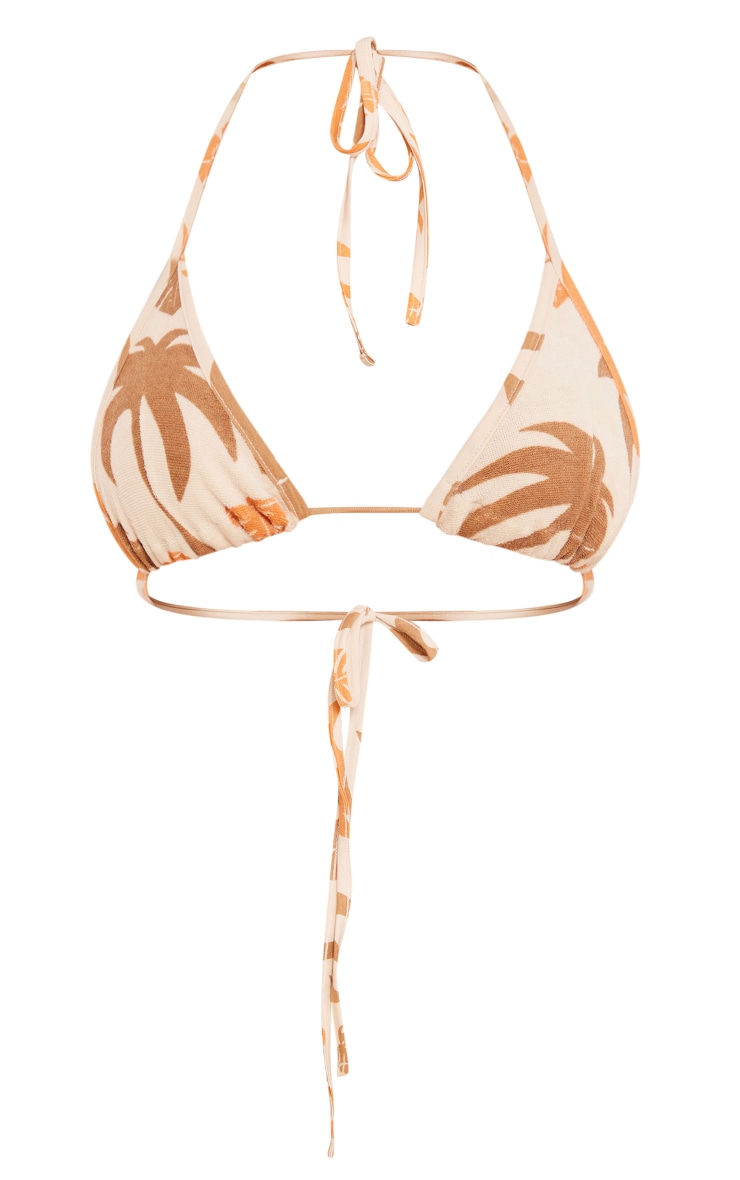 Haut de maillot de bain tringle en éponge imprimé feuilles crème image 5