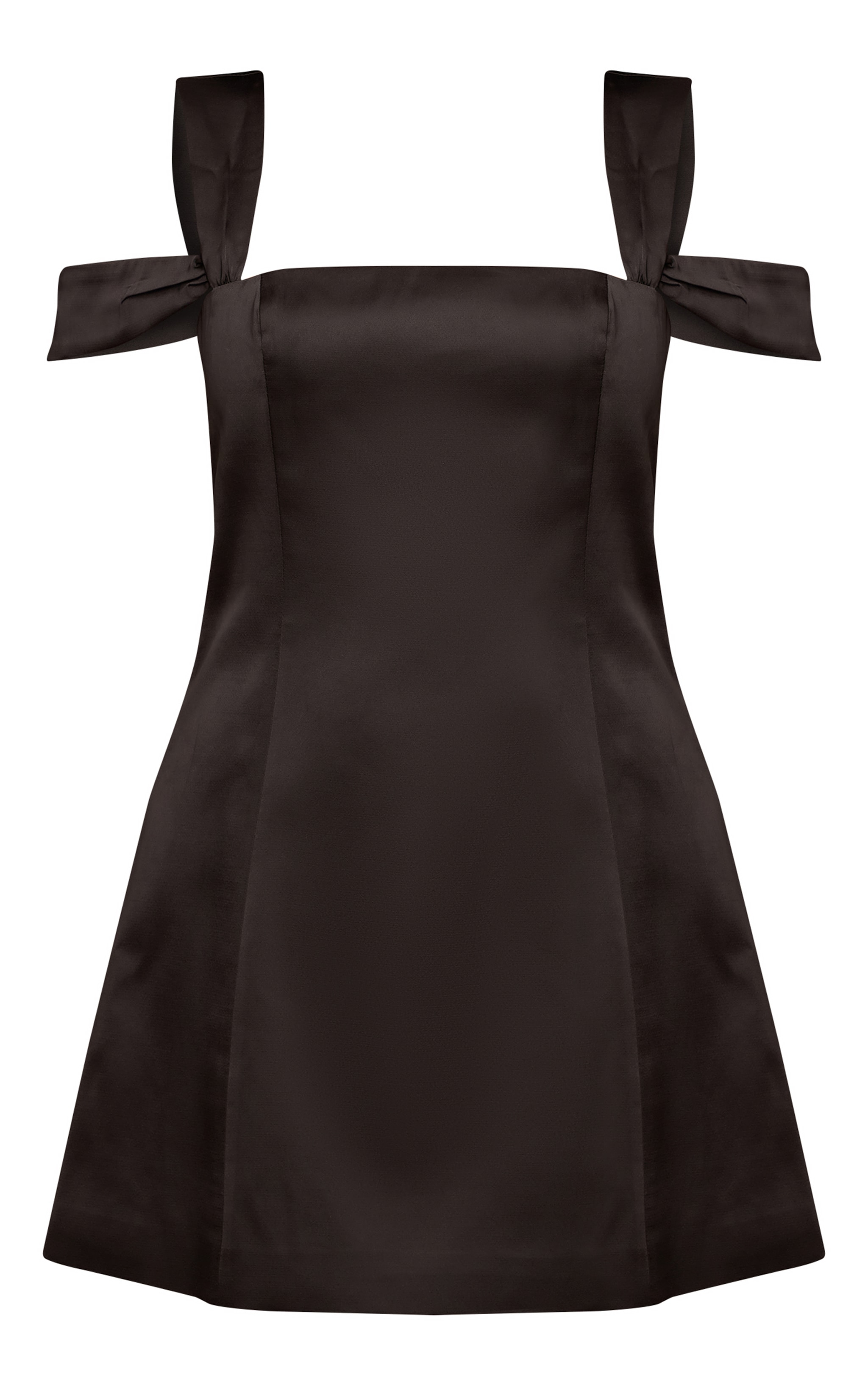 Black Satin Strappy Shift Dress image 5