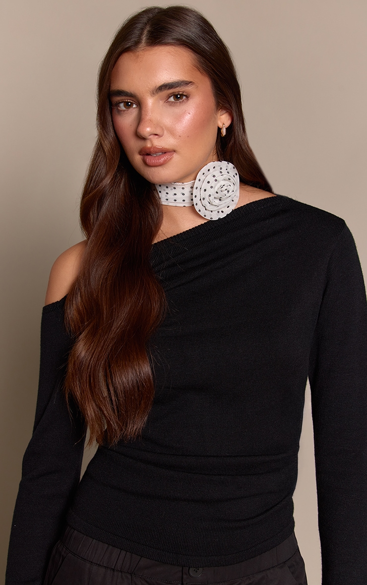 White Polka Dot Flower Corsage