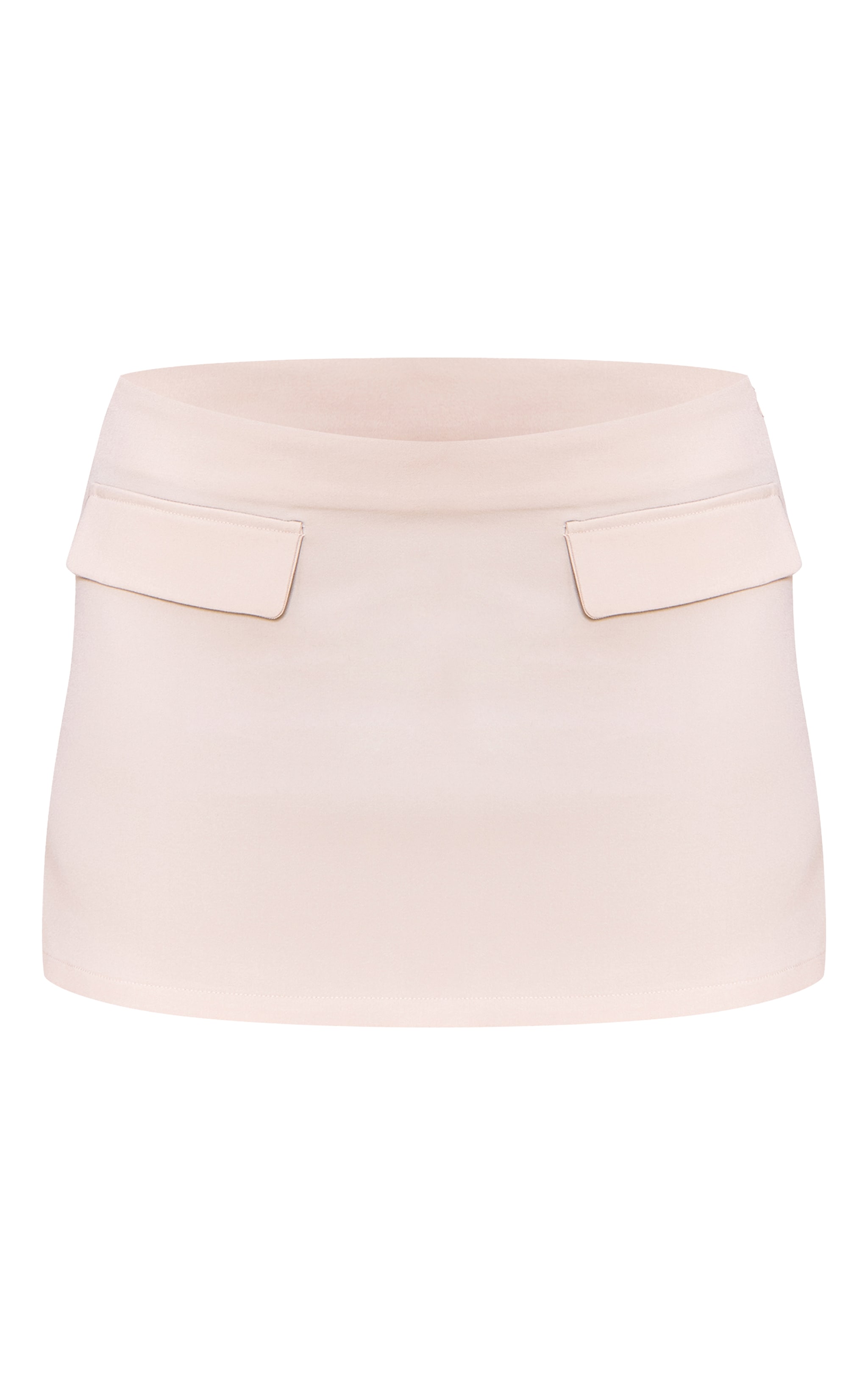 Mini-jupe de tailleur structurée tissée gris pierre à poches image 6