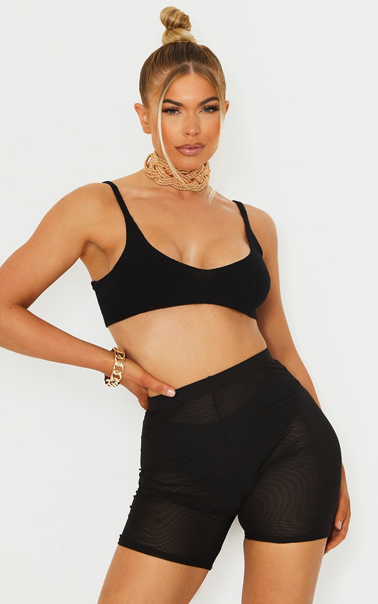 Black Mesh Layer Cycle Shorts