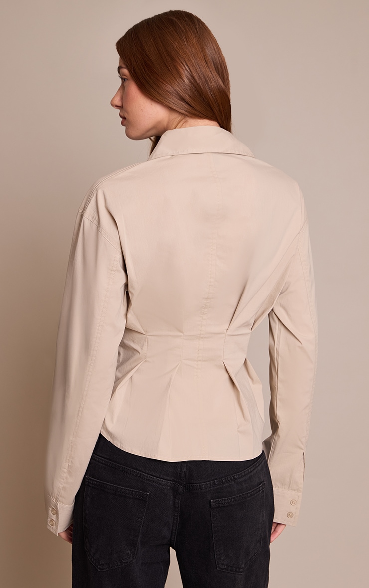 Stone Pleated Cinched Waist Shirt image 2