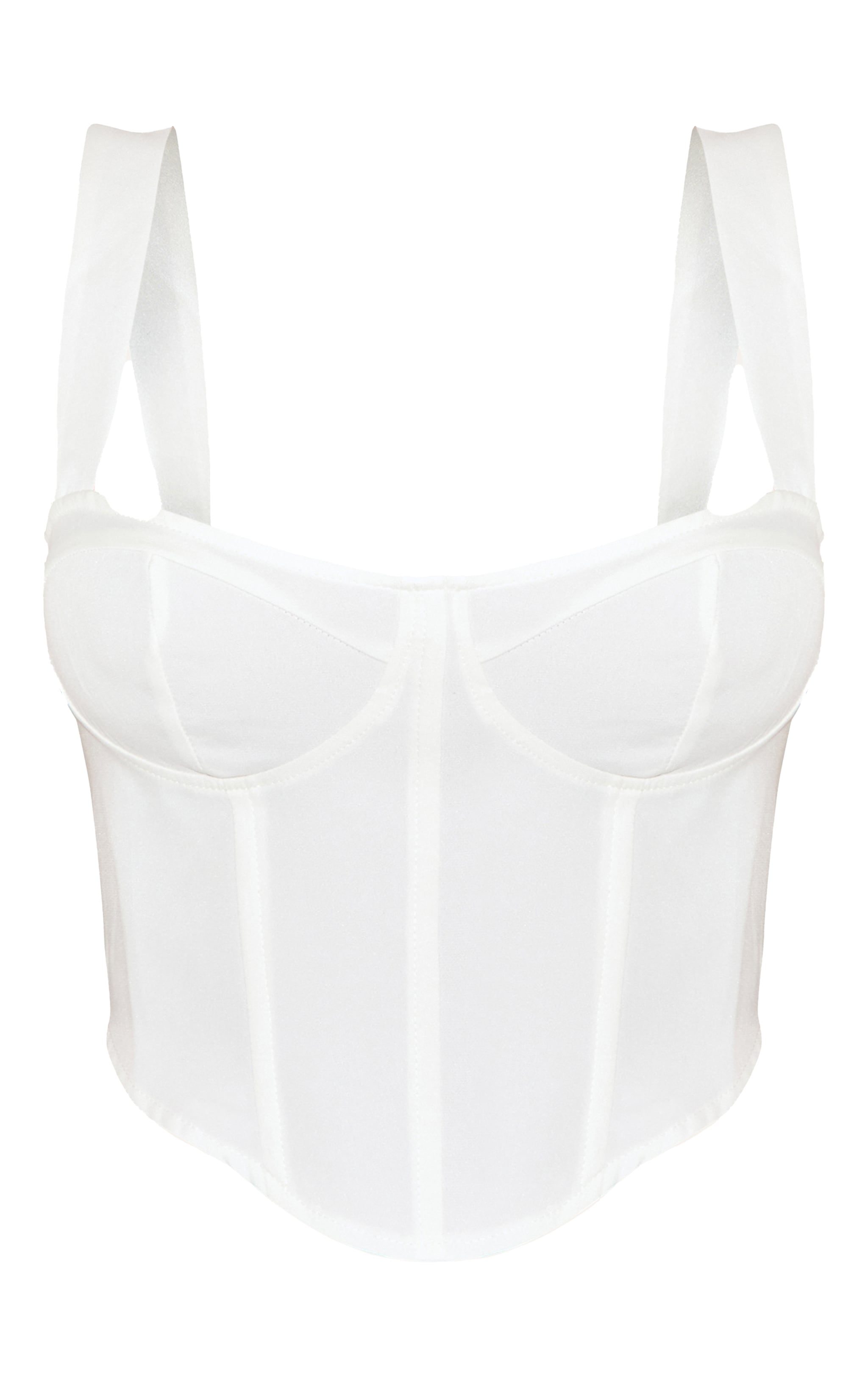 Shape White Woven Corset Crop Top image 5