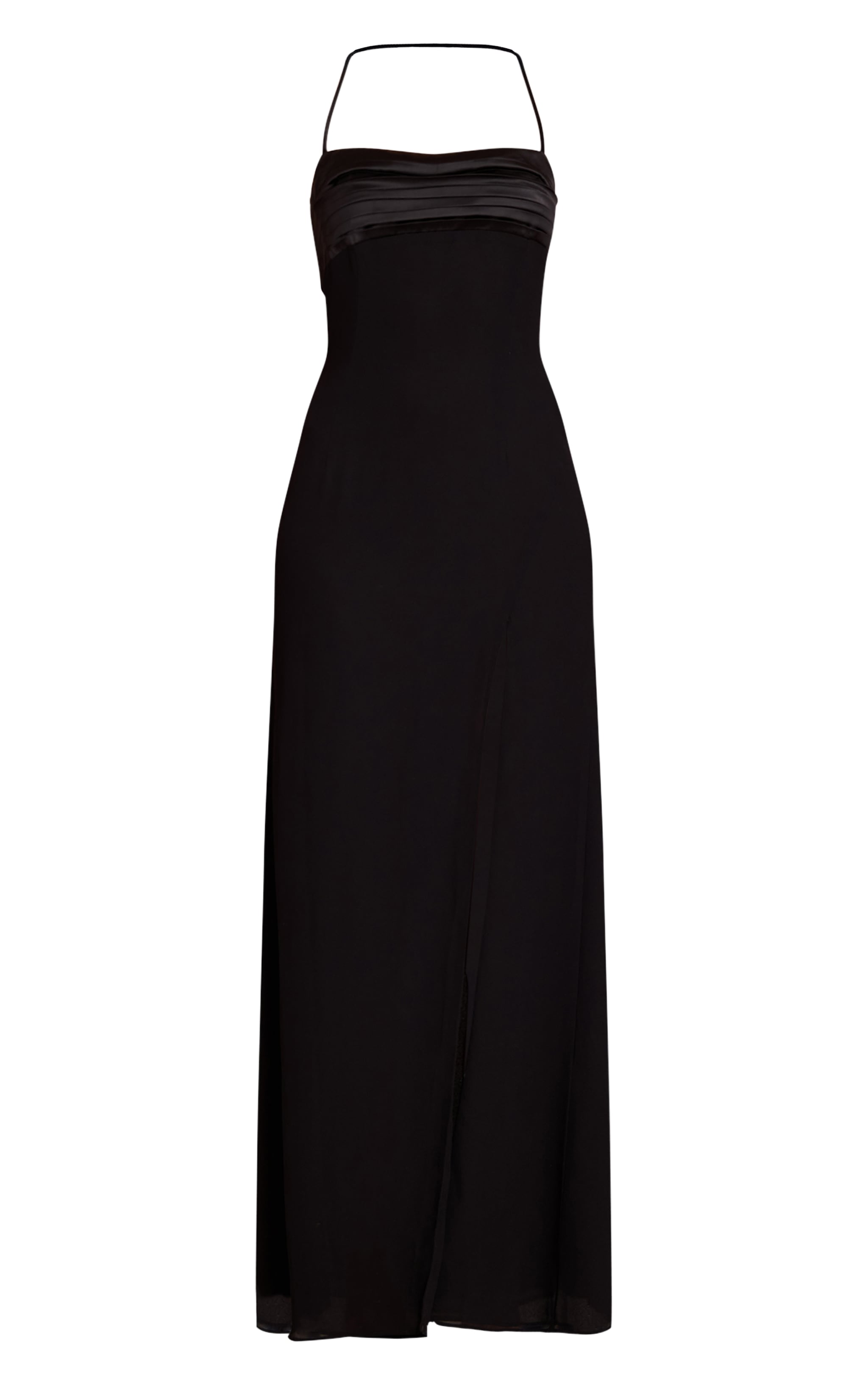 Black Chiffon Tie Back Maxi Dress image 5