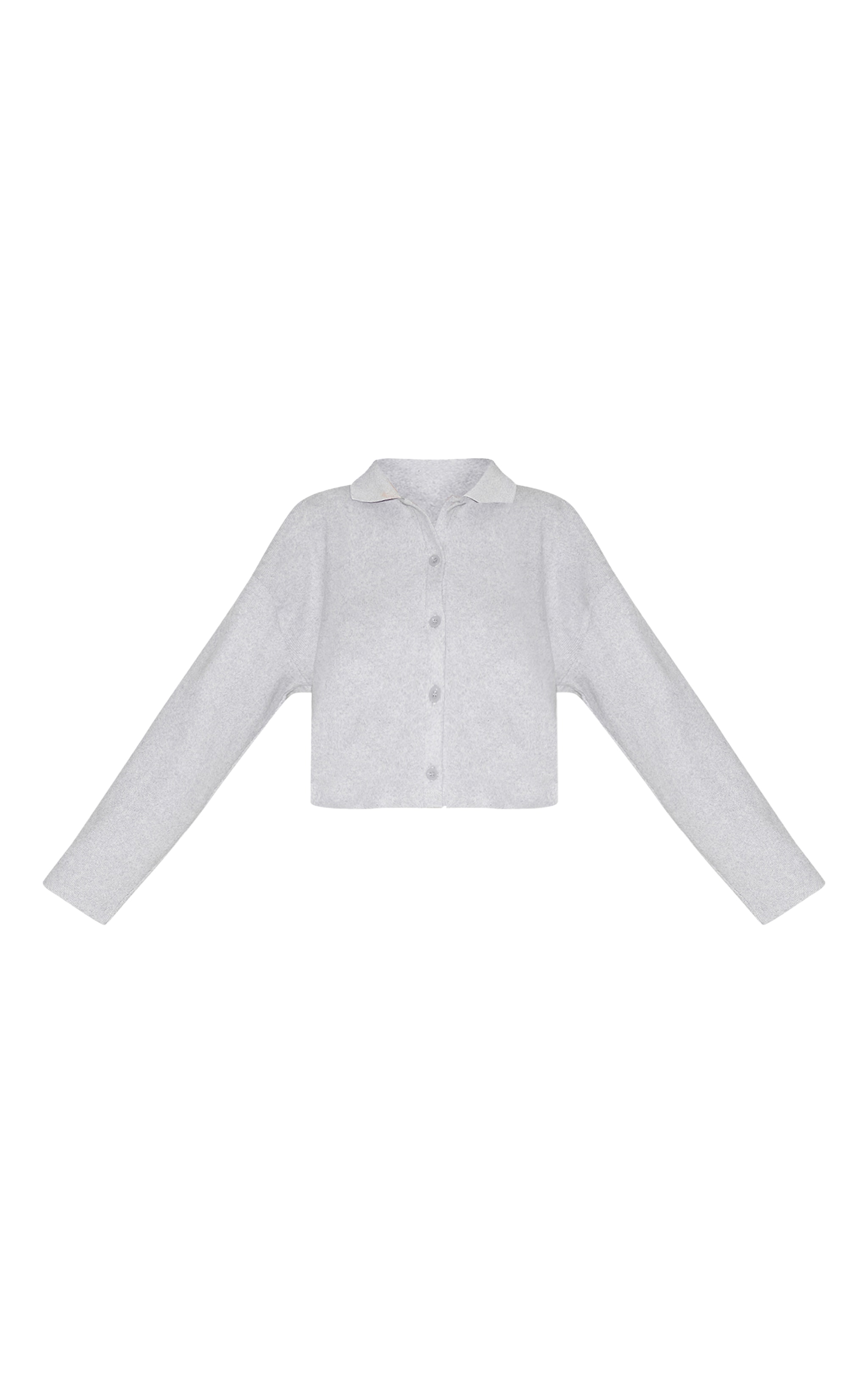Light Grey Brushed Rib Button Up Shirt image 5
