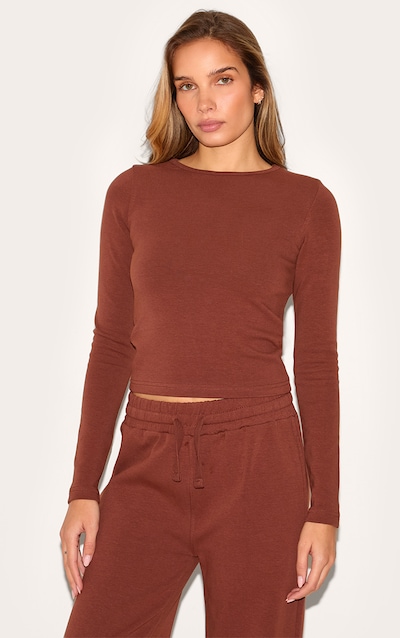 Chocolate Interlock Long Sleeve Top