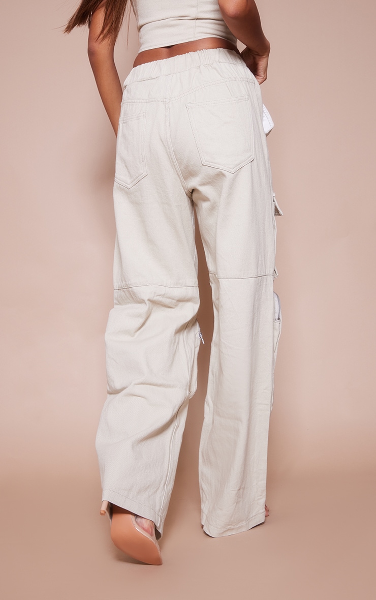 Washed Stone Sweatpant Cargo Pocket Jeans image 3