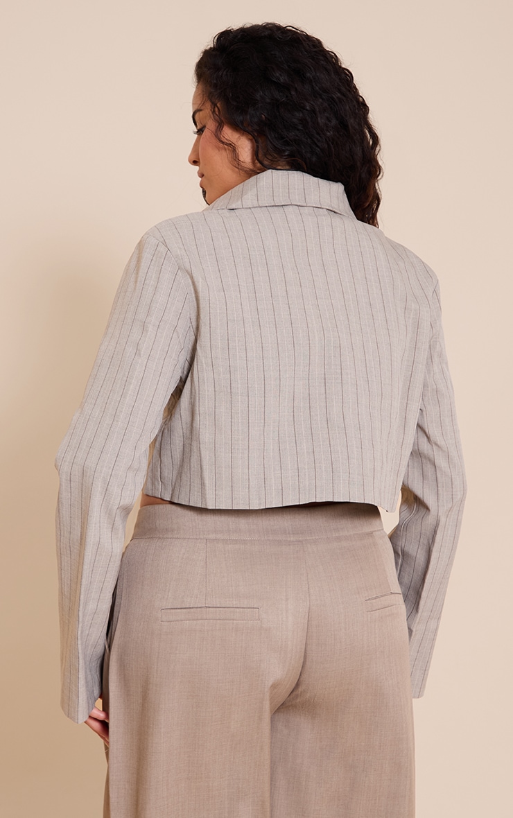 Plus Taupe Boxy Cropped Blazer image 2