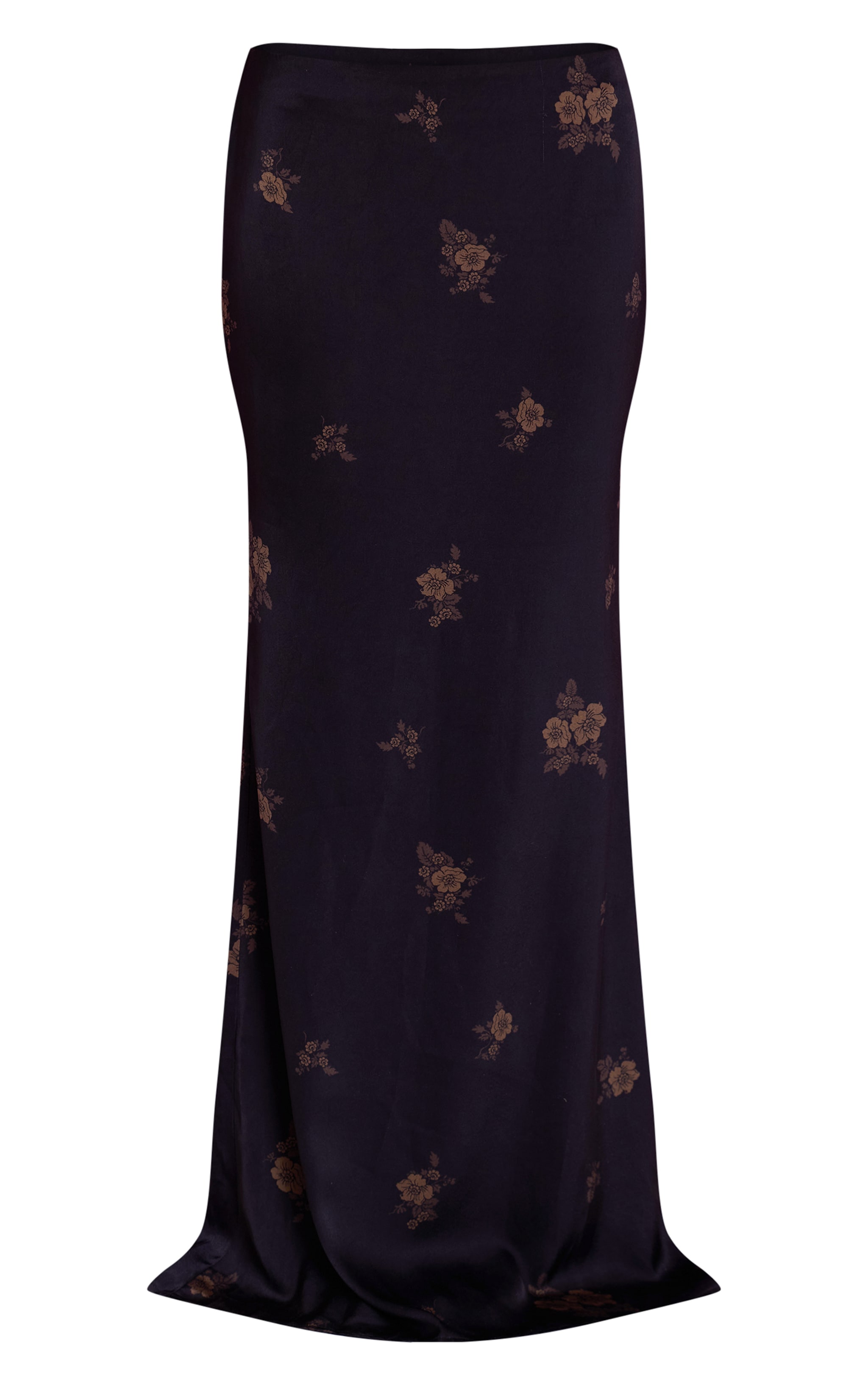 Navy Ditsy Floral Satin Maxi Skirt image 5