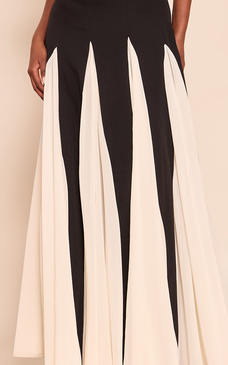 Black Contrast Strappy Maxi Dress image 4