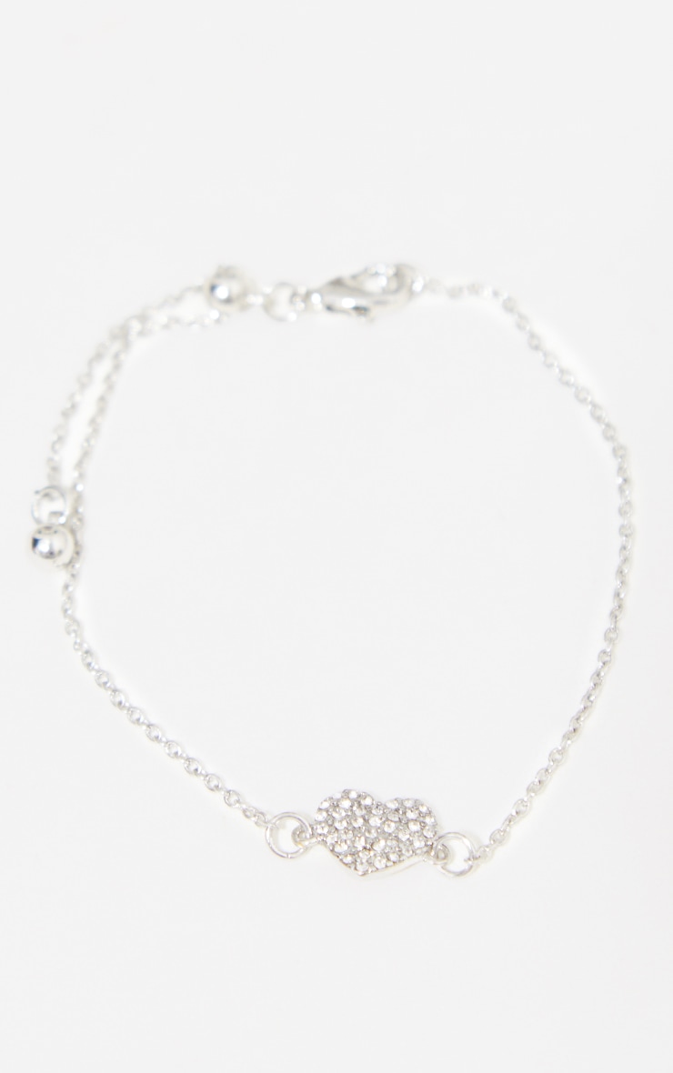 Silver Dainty Heart Bracelet image 2