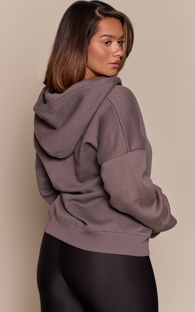 Shape Charcoal Grey Zip Through Hoodie image 2
