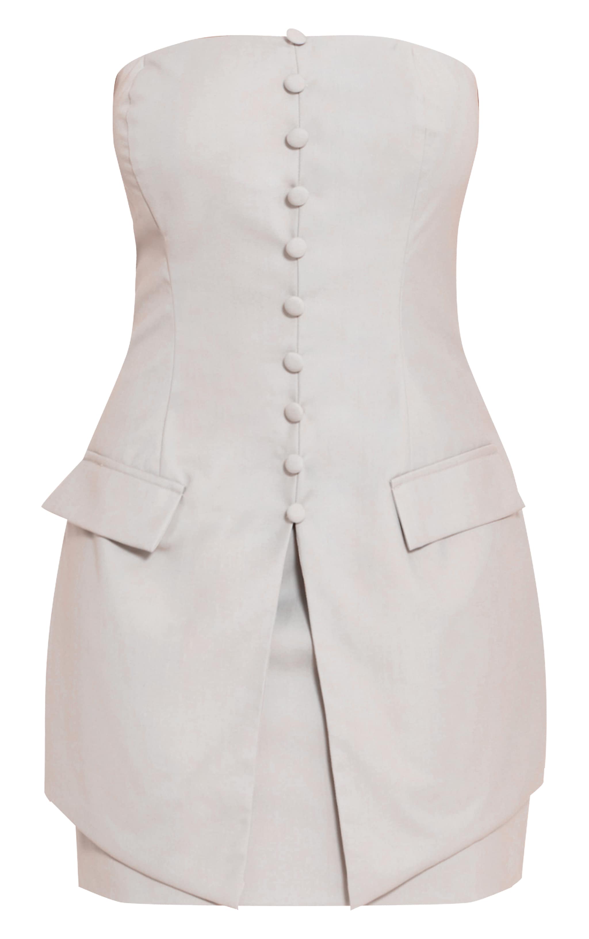 Shape Grey Tailored Button Front Mini Dress image 5