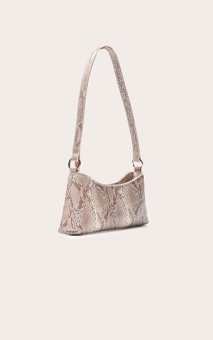 Natural Snake Print Shoulder Bag image 3