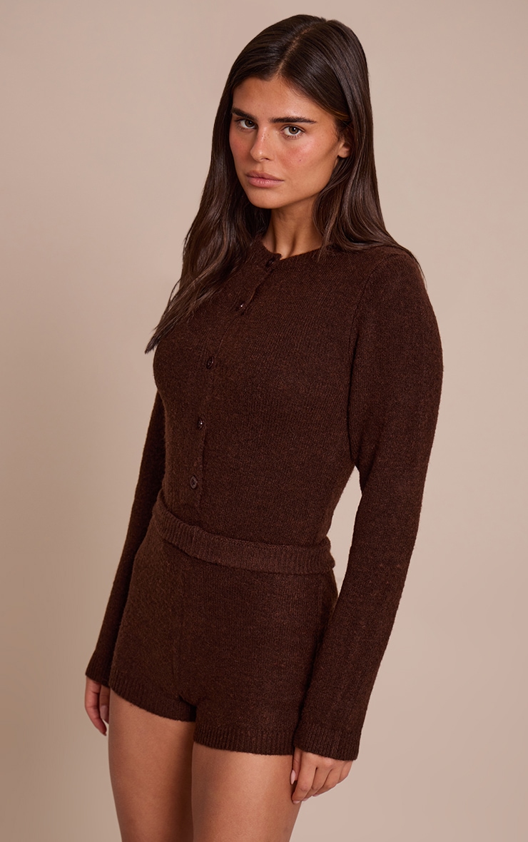 Chocolate Soft Knit Mini Hot Pants image 4