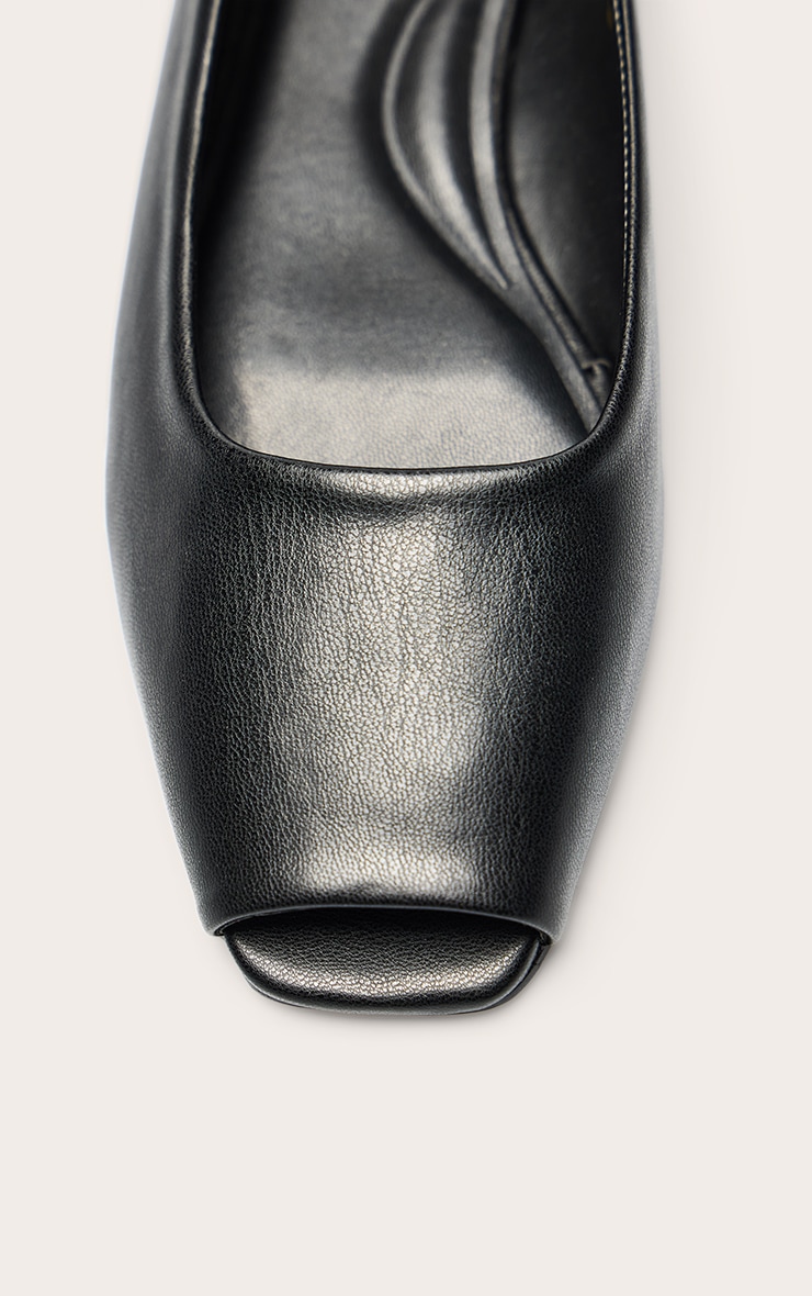Ballerines en PU noir à bouts découpés image 5