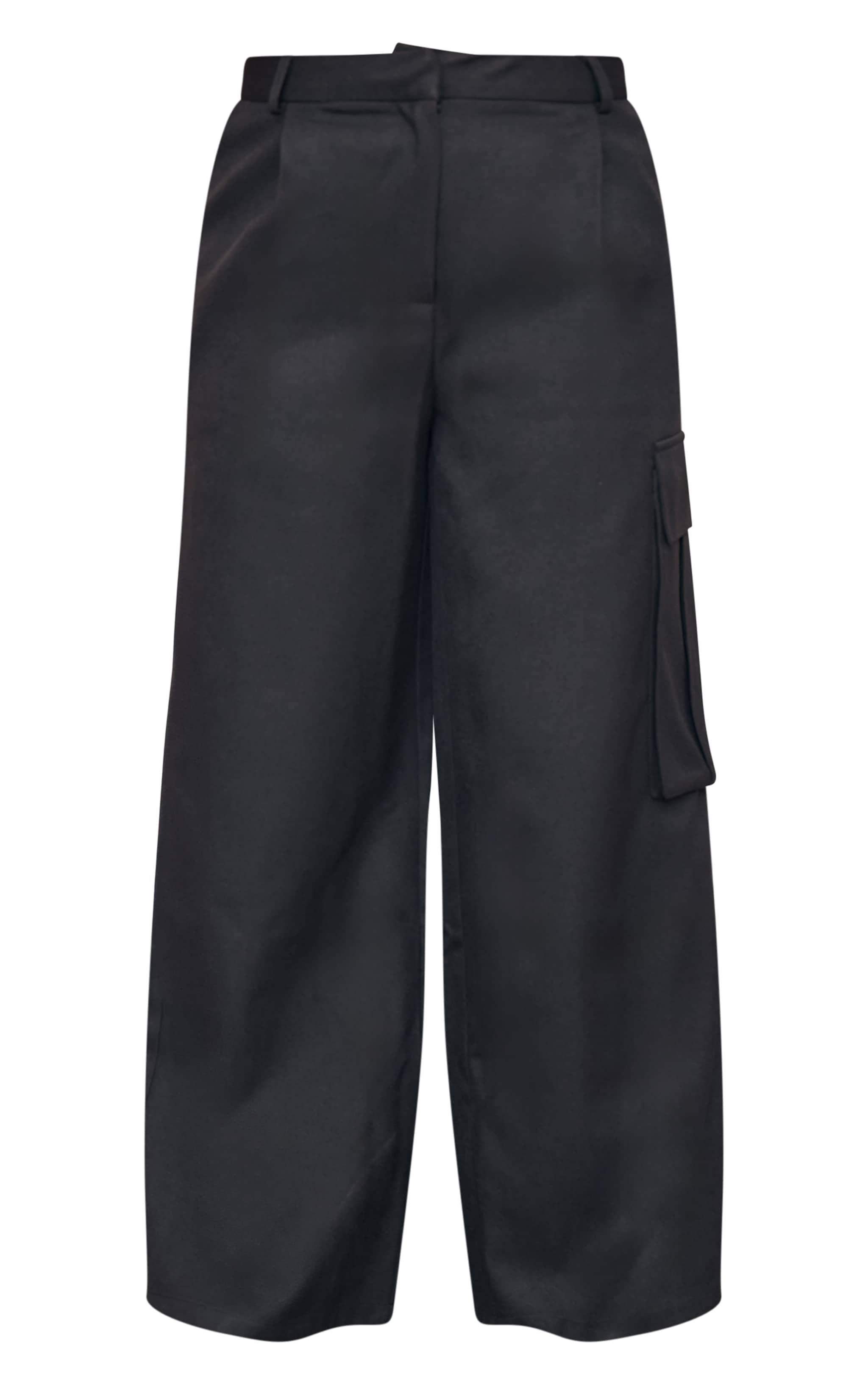  Plus Black Premium Pocket Detail Cargo Tailored Trousers image 5