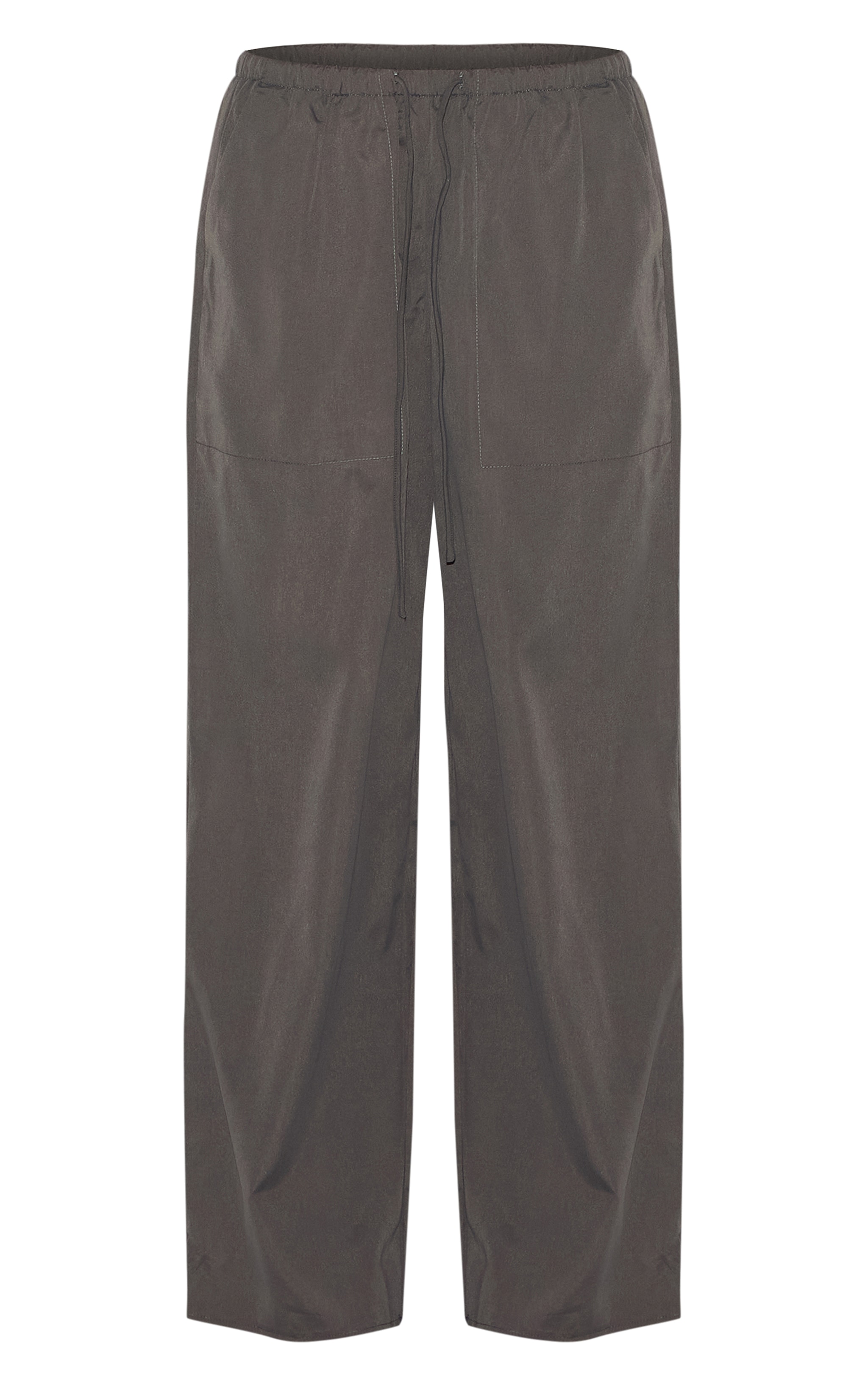 Pantalon décontracté tissé gris anthracite à cordons ajustables et taille basse image 5