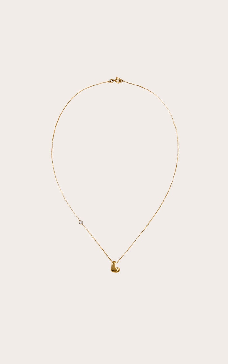 Gold Water Resistant Bubble Initial L Necklace image 2