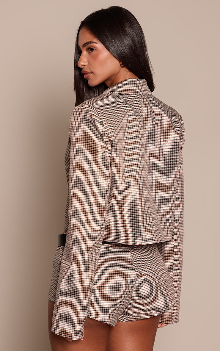 Petite Beige Checked Belted Hot Pants  image 3