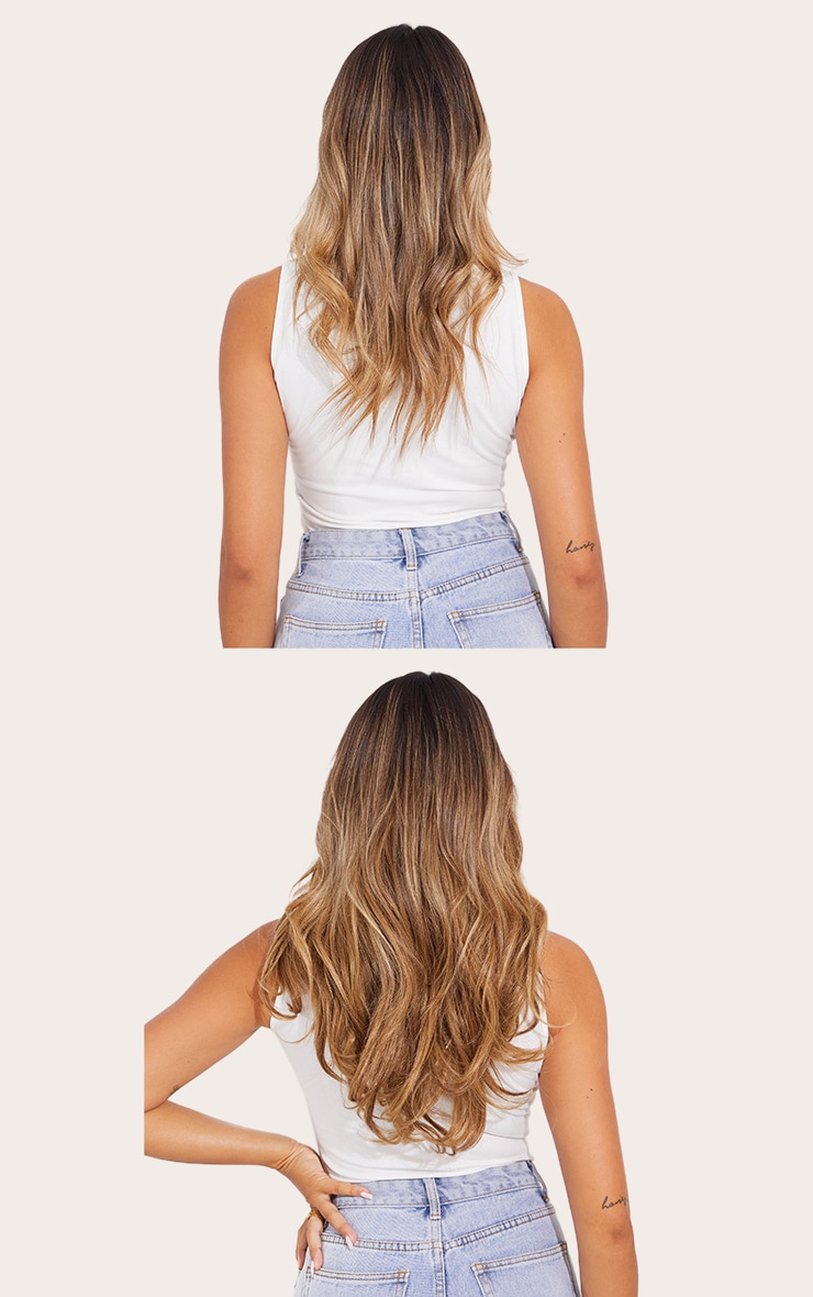 LullaBellz Super Thick 16" 5 Piece Blow Dry Wavy Clip In Hair Extensions Mellow Brown image 2