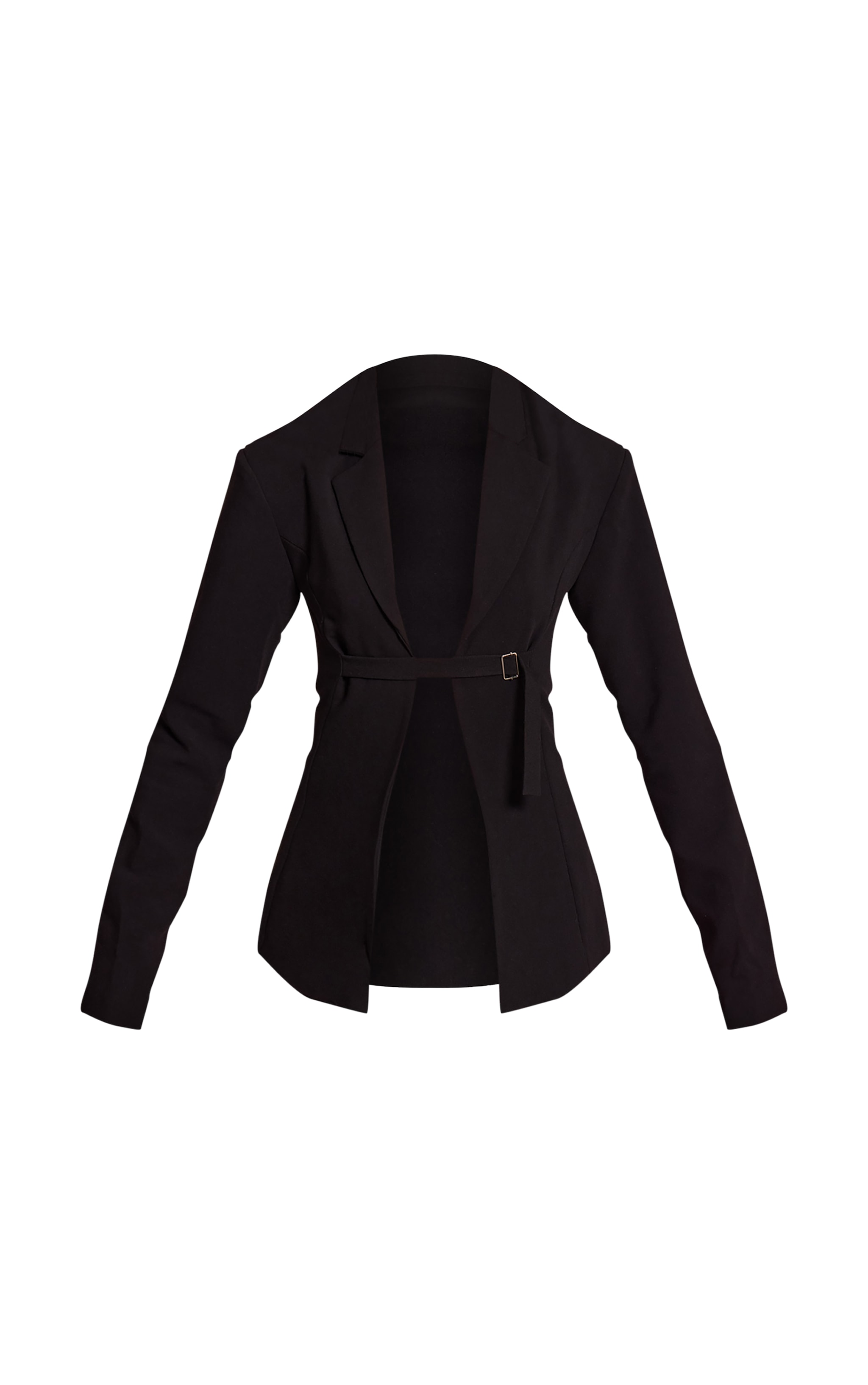 Tall Black Strap Detail Fitted Blazer image 5